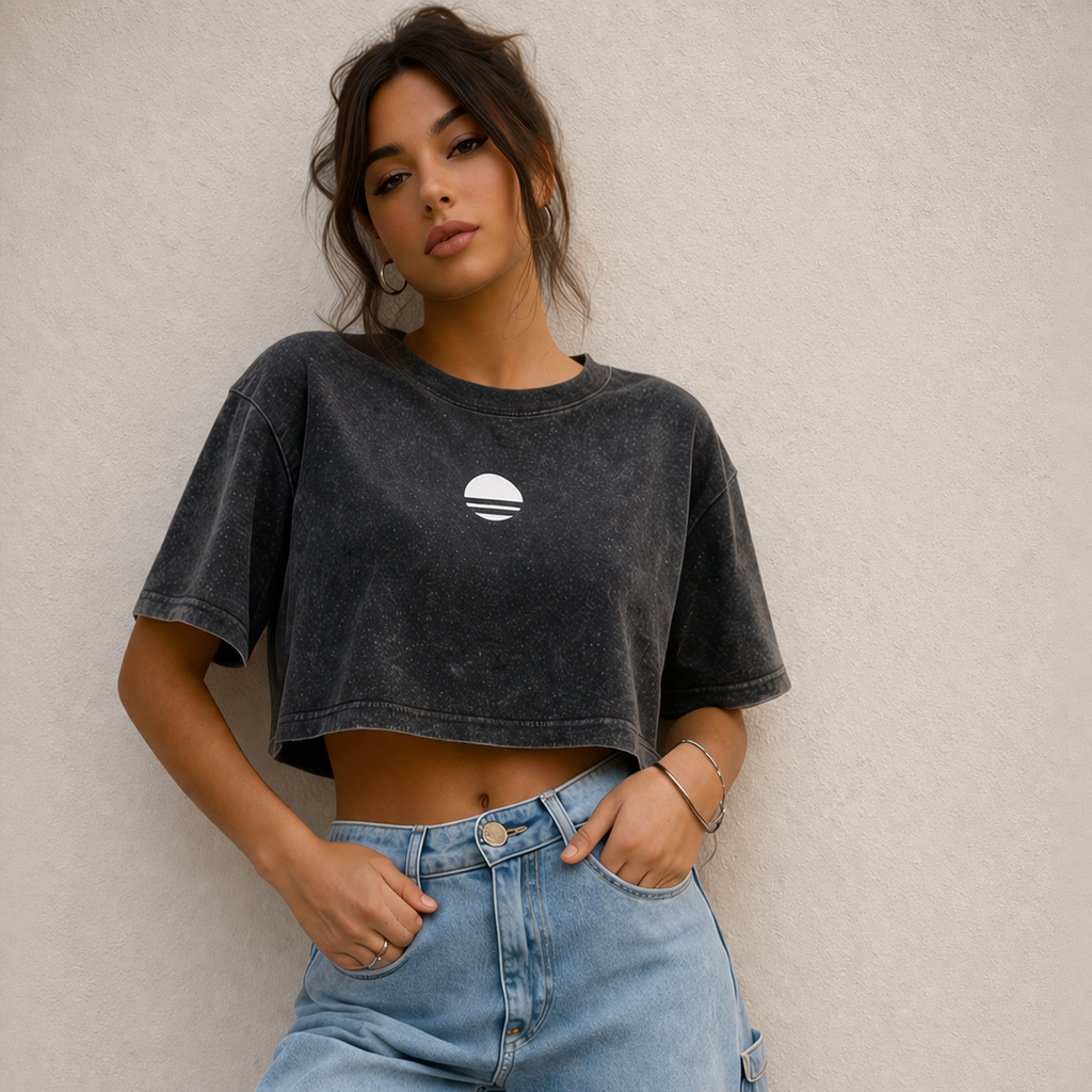 Crop top wash negro GAZEL