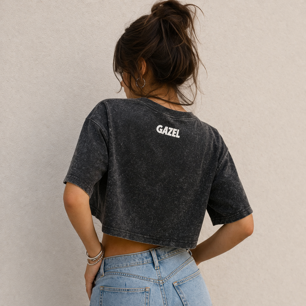 Crop top wash negro GAZEL